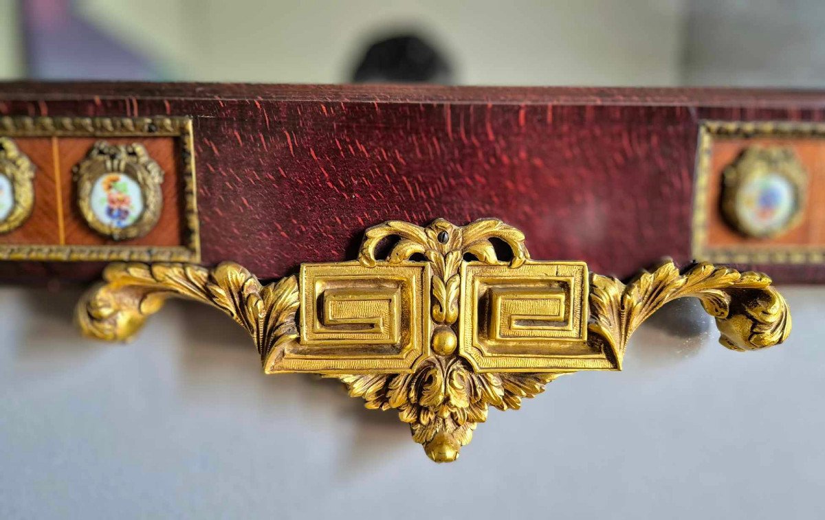 Louis XVI Style Mirror In Stained Beech, Revival Period, Attributed To H & L Epstein-photo-1