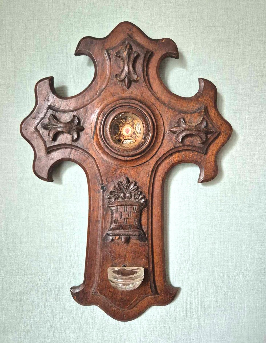 Reliquary Holy Water Font With Quills From Brittany