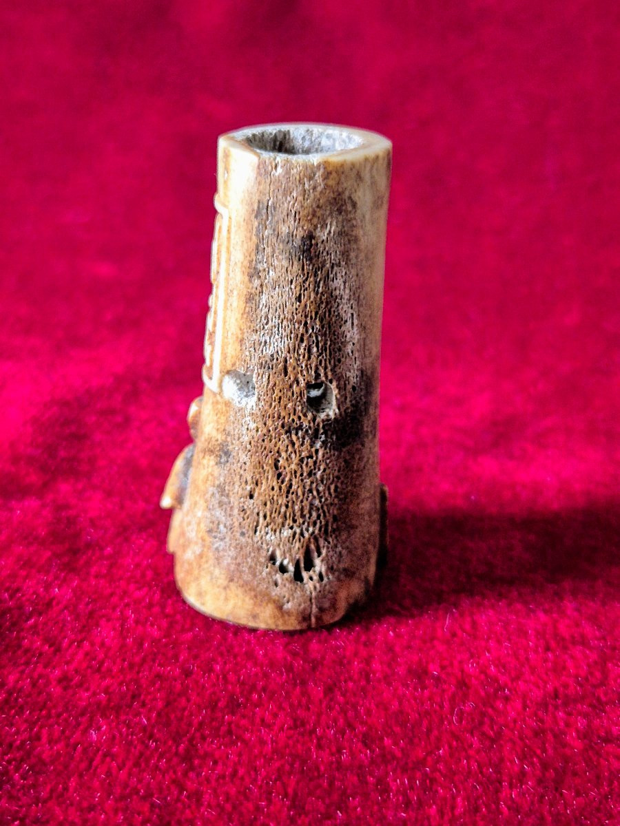 Deer Horn Netsuke 19th Century Japanese Art-photo-1