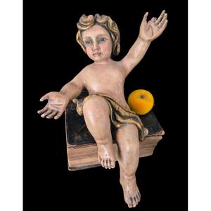 Polychrome Wooden Putti - Tyrol - Christ Child