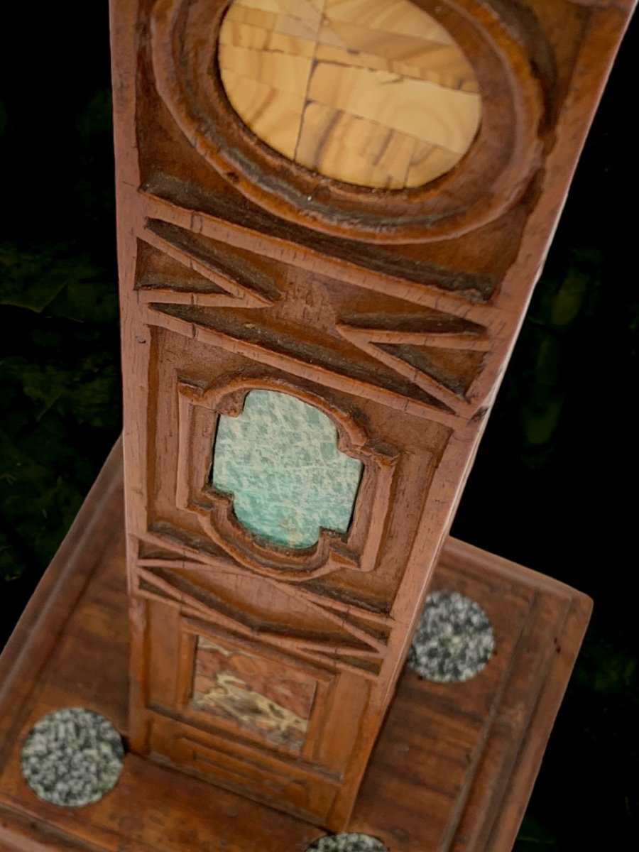 Obelisk In Wood With Precious And Semi Precious Stones, Rome, Beginning XIX Century-photo-7