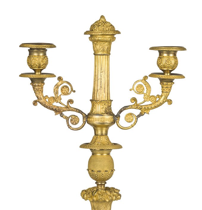 Pair Of  Gilded Bronze Candelabrum -photo-3