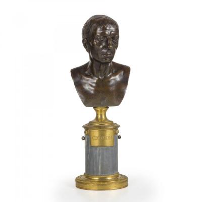 Small Buste In Bronze Of Ciceron