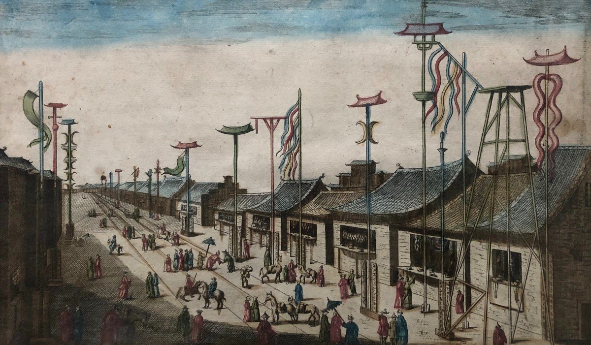 The Main Street Of Nanquin, Ancient City Of China, 19th Century Optical View