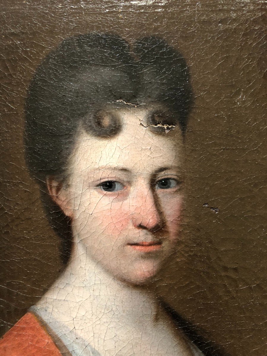 Portrait Of A Woman, Oil On Canvas Early 18th Century To Be Restored-photo-3