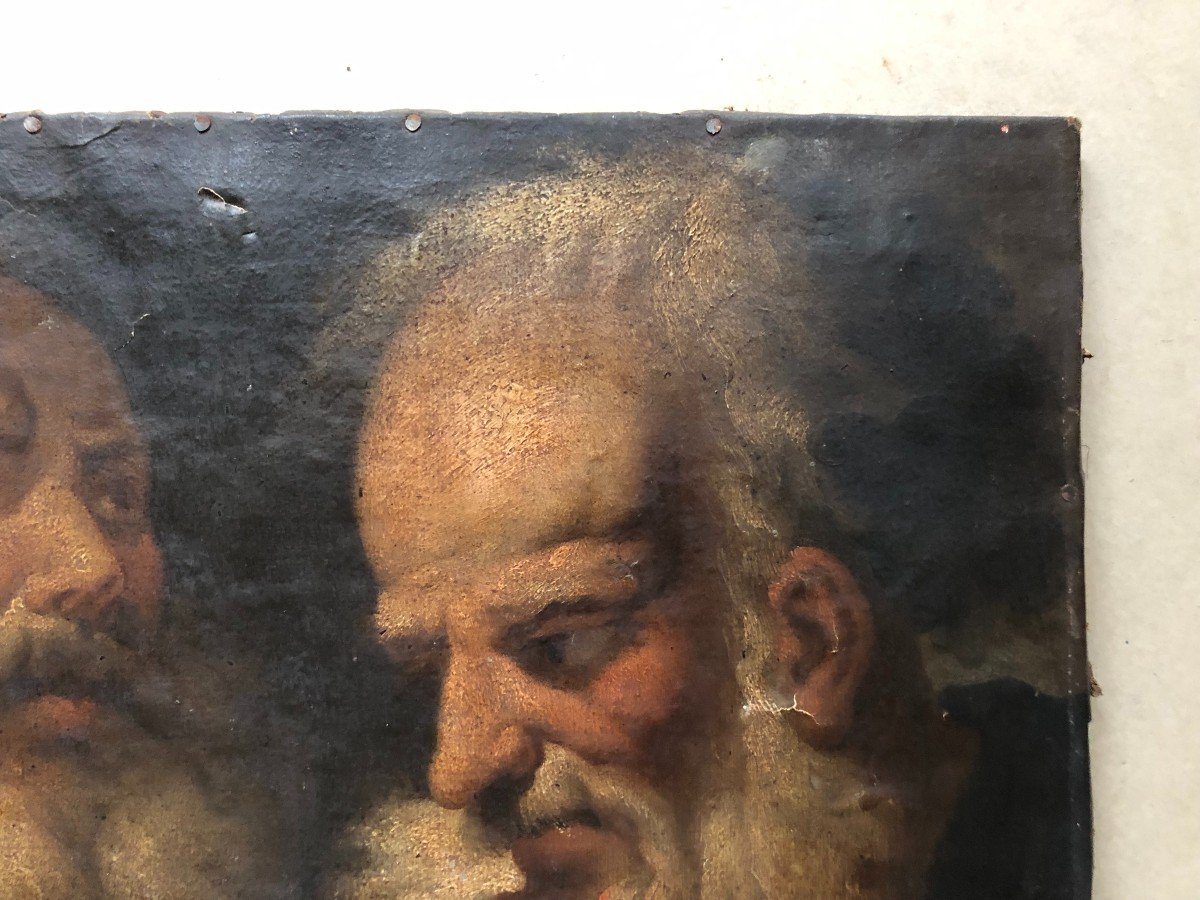 Portrait Of Two Men, 17th Century Italian School-photo-4