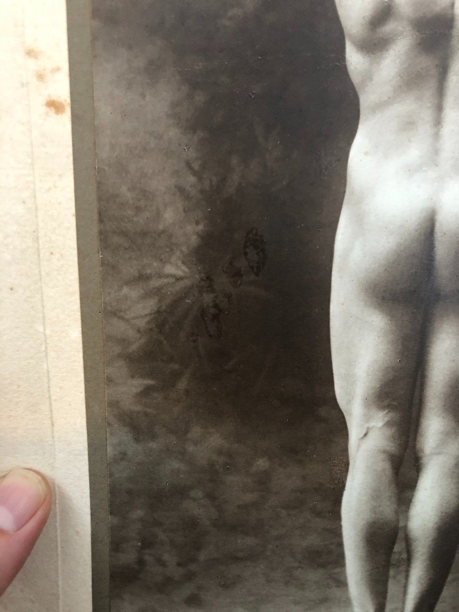 Naked Athlete, Late 19th Or Early 20th Century Photograph-photo-3