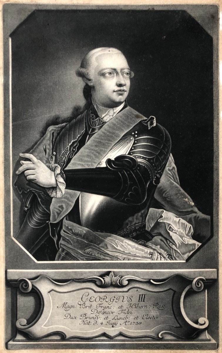 Johann Simon Negges, Portrait Of George III, 18th Century Engraving