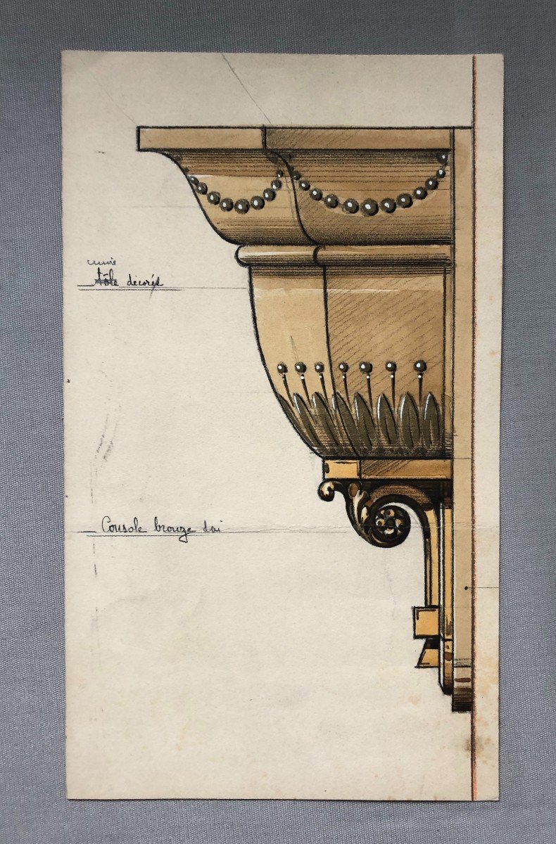 Etude Pour Une Console, Aquarelle Et Gouache-photo-3