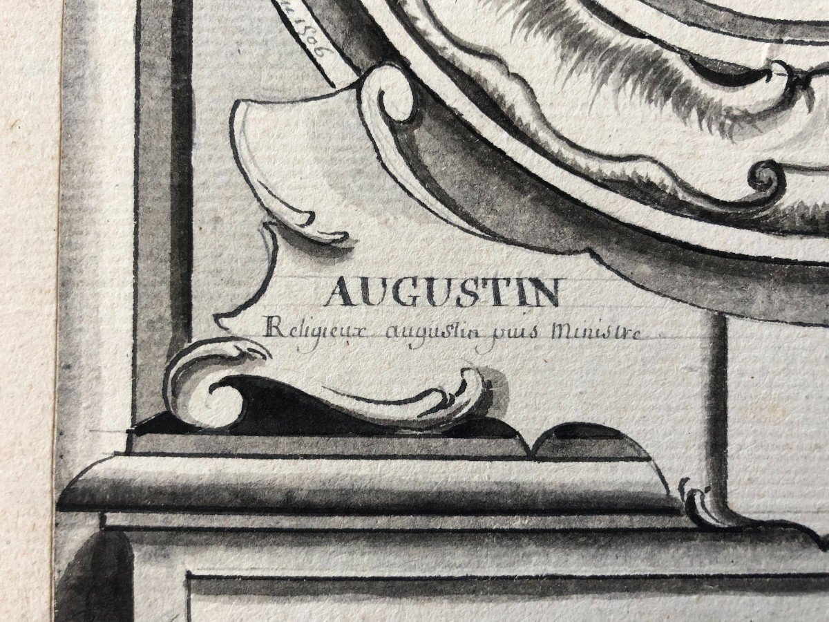 Augustin Marlorat, 18th Century Engraving In A Wash Frame-photo-4