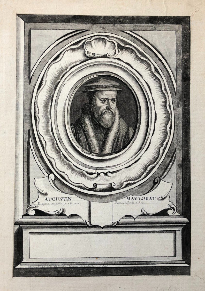 Augustin Marlorat, 18th Century Engraving In A Wash Frame