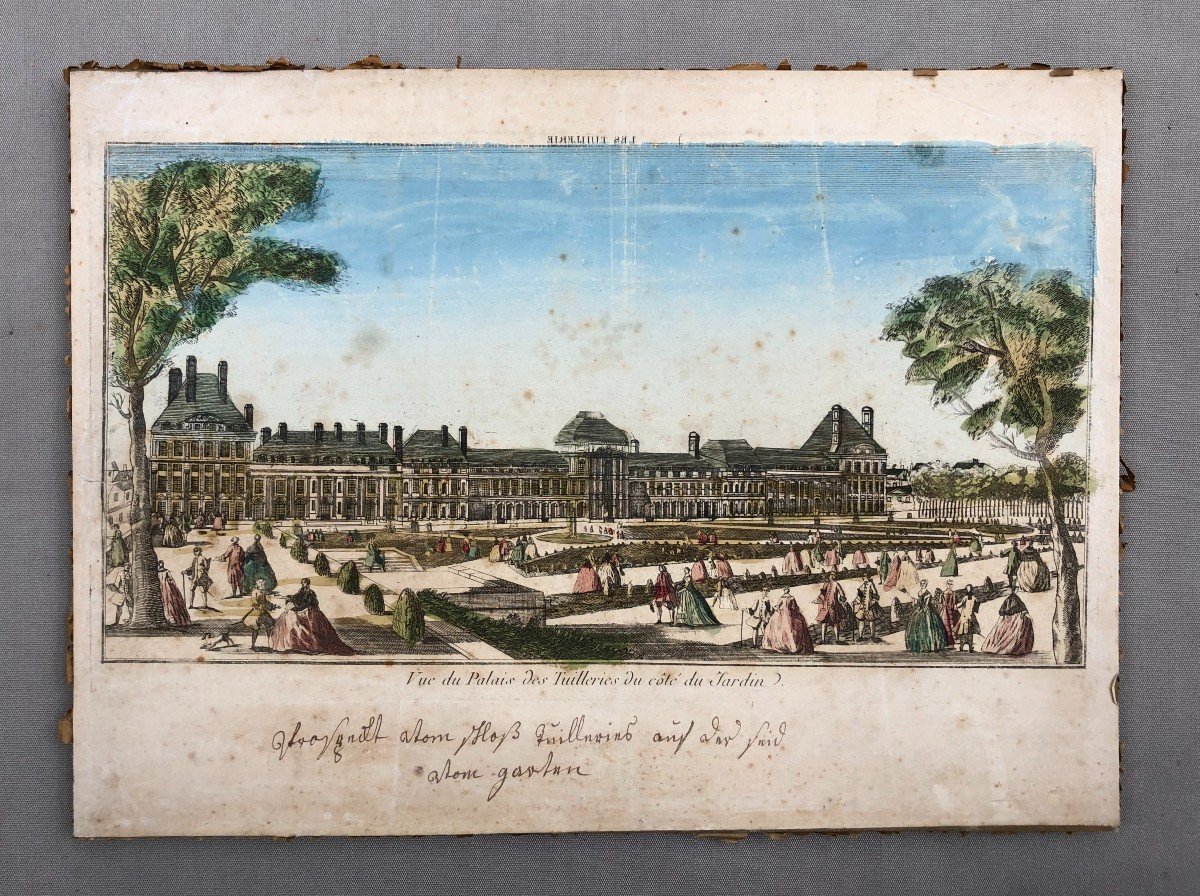 View Of The Palais Des Tuilleries From The Garden Side, 18th Century Optical View-photo-2