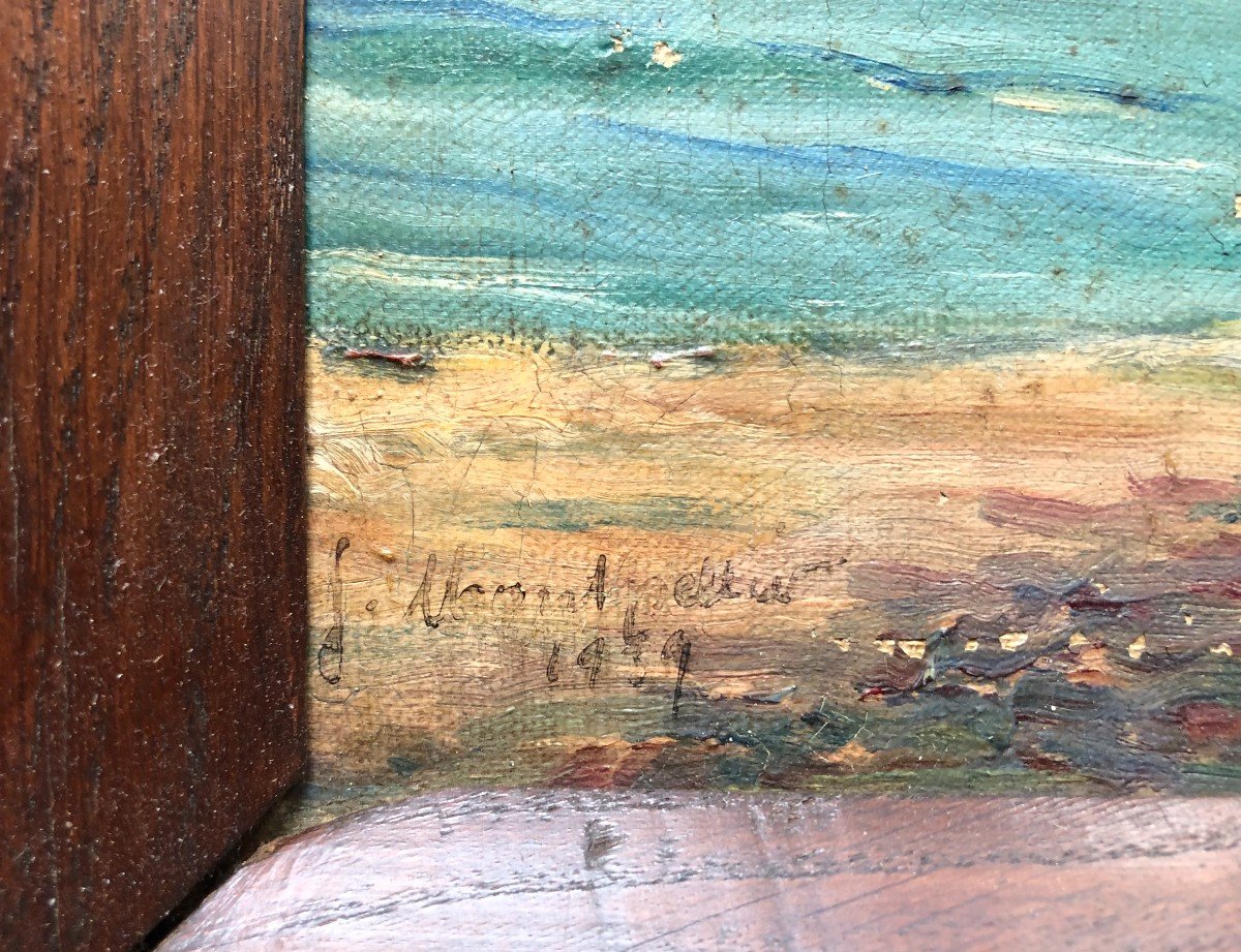 Bathing Scene, Oil On Canvas, Signature To Be Identified-photo-3