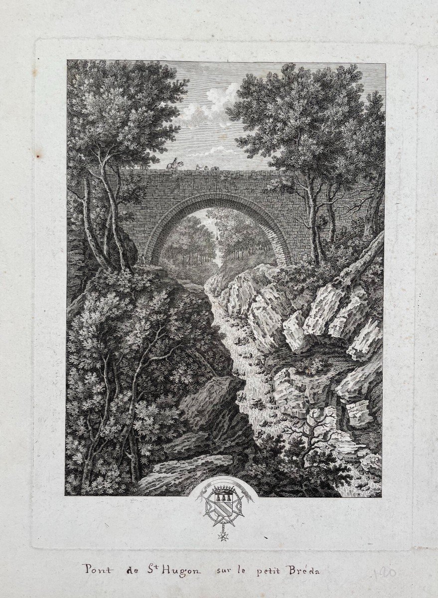 Pont De St Hugon And Torrent De Bréda, 18th Century Engraving-photo-3