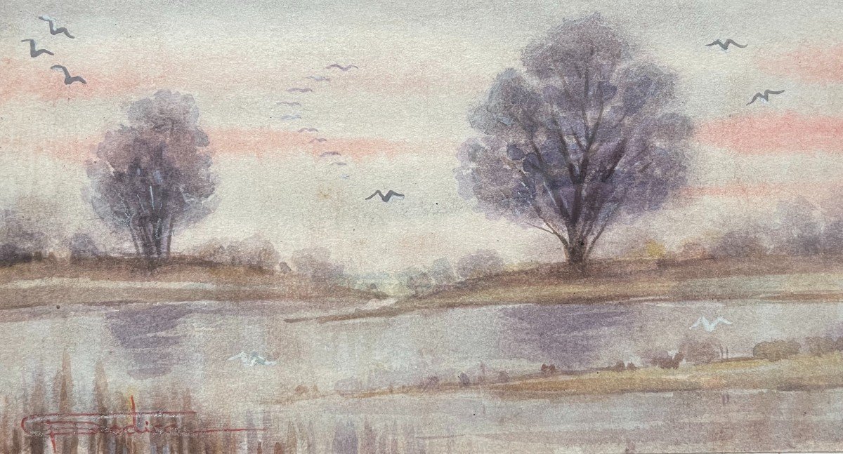 Gheorghe Rodica, Paysage De Roumanie, Aquarelle-photo-2