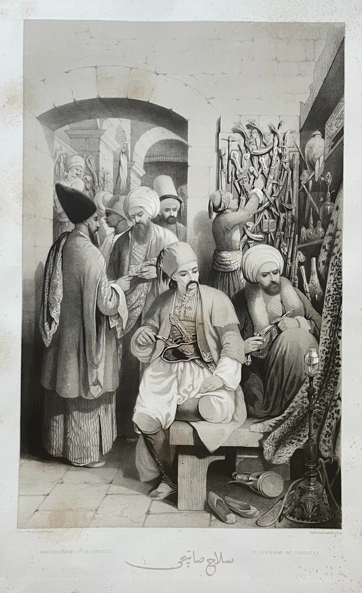 Camille Rogier, Two Orientalist Lithographs, Türkiye, Late 19th Century-photo-2