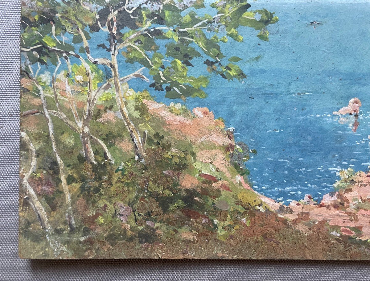  Rocky Coast, Oil On Panel-photo-2