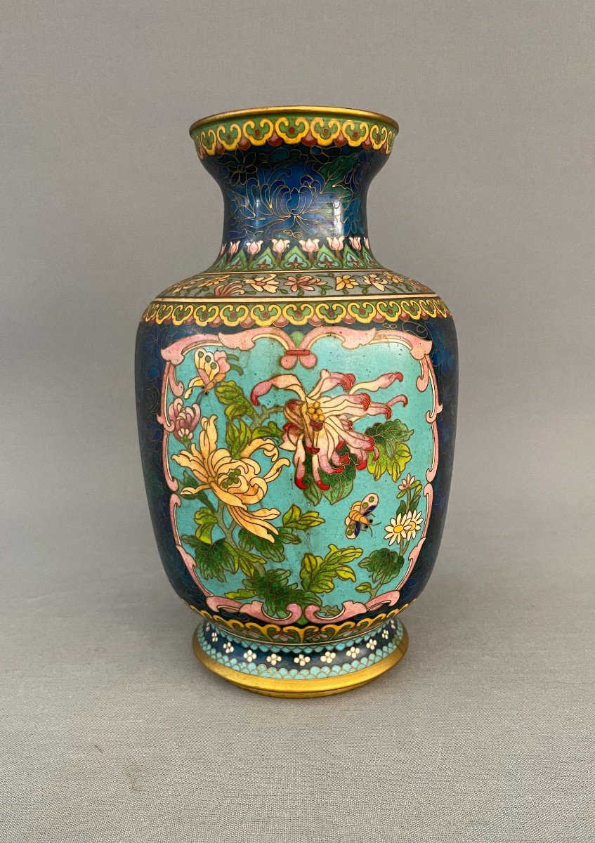 Cloisonne Vase, China, Early 20th Century-photo-3