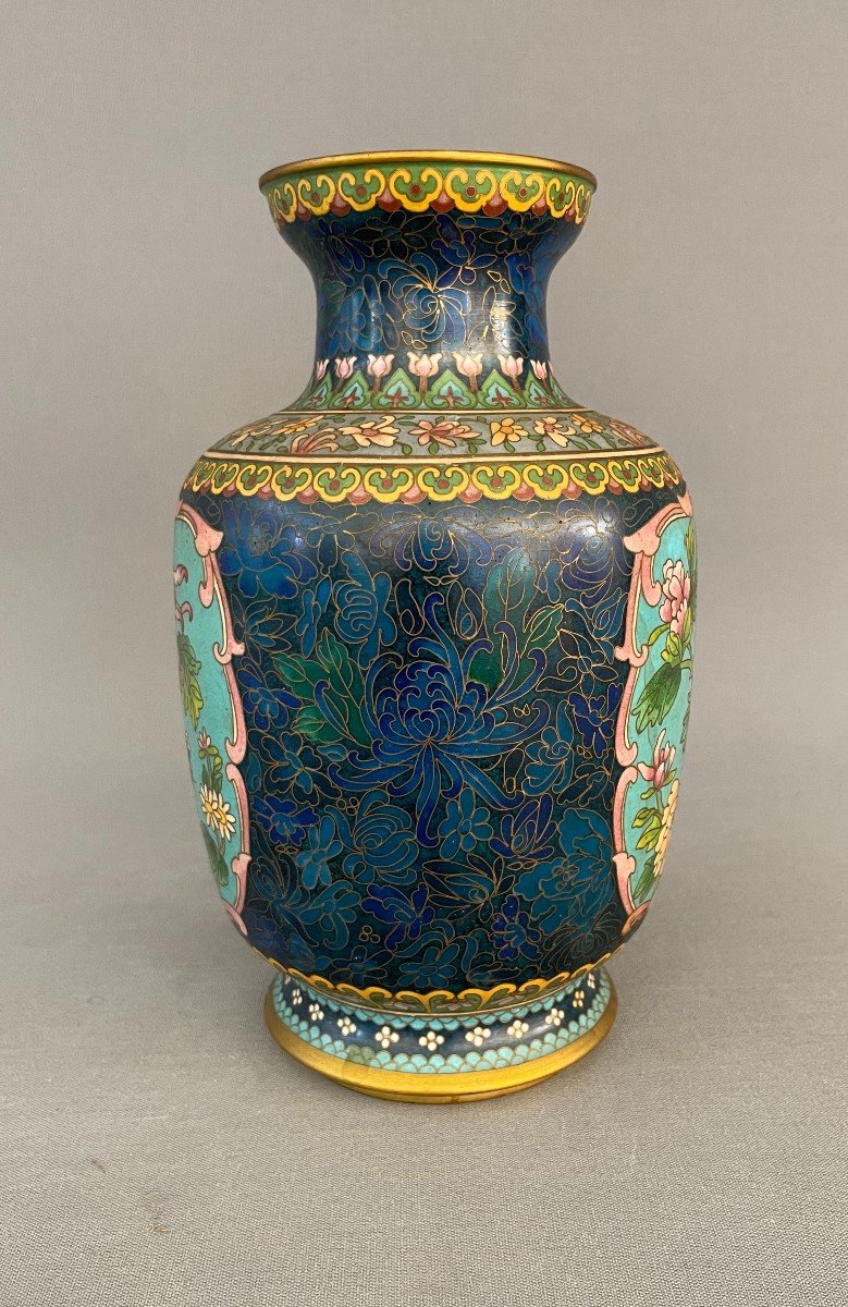 Cloisonne Vase, China, Early 20th Century-photo-4