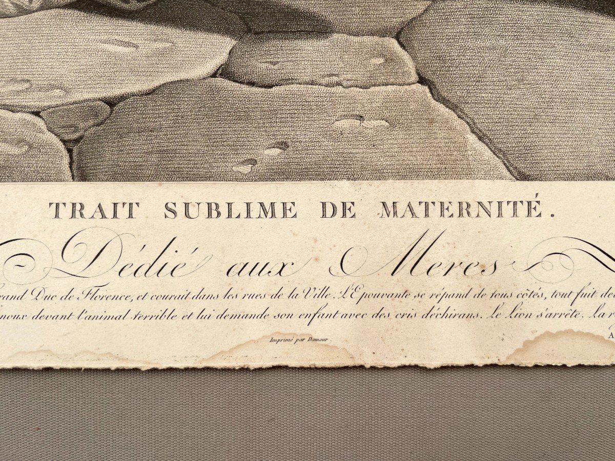 Trait Sublime De Maternité, Gravure Par Cazenave d'Après Monsiau-photo-2