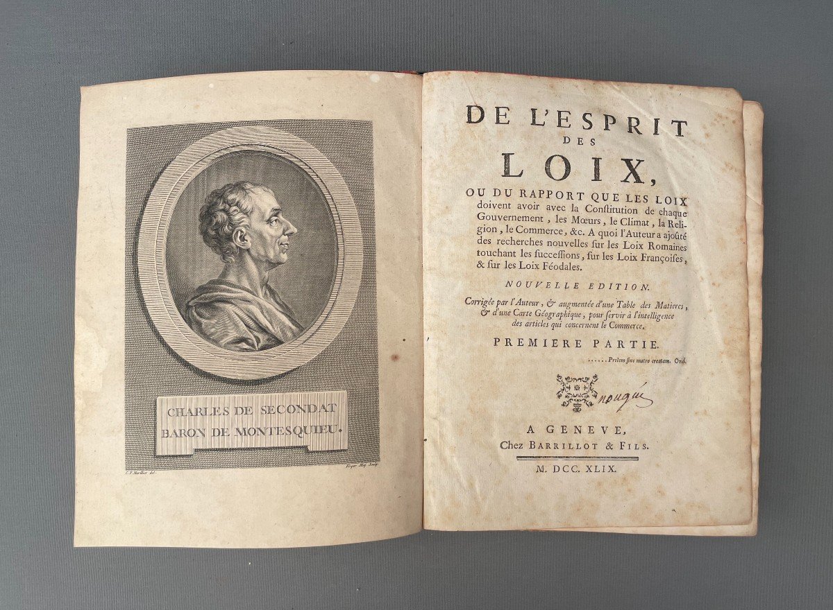 Montesquieu, ‎on The Spirit Of The Laws‎, Barrillot & Fils, 1749