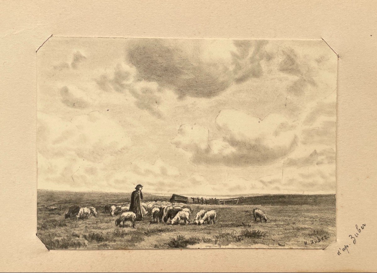 8 Small Drawings After 19th Century Painters-photo-3