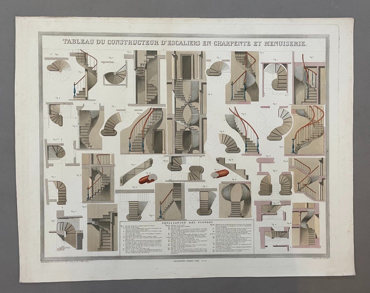 Stair Builder's Table, Educational Board, Maison Basset, Paris