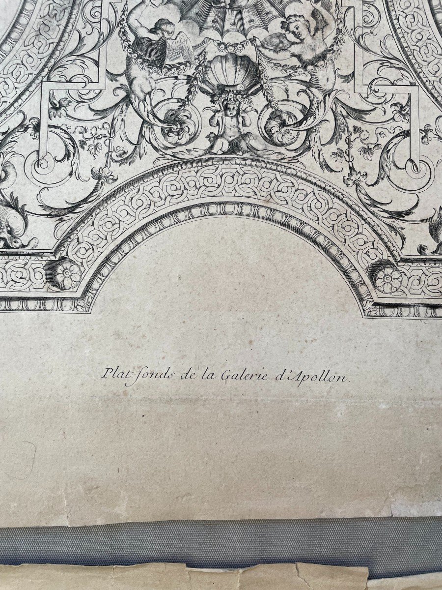 Ceiling And Wall Decoration Projects, 4 18th Century Engraving After Berain-photo-2