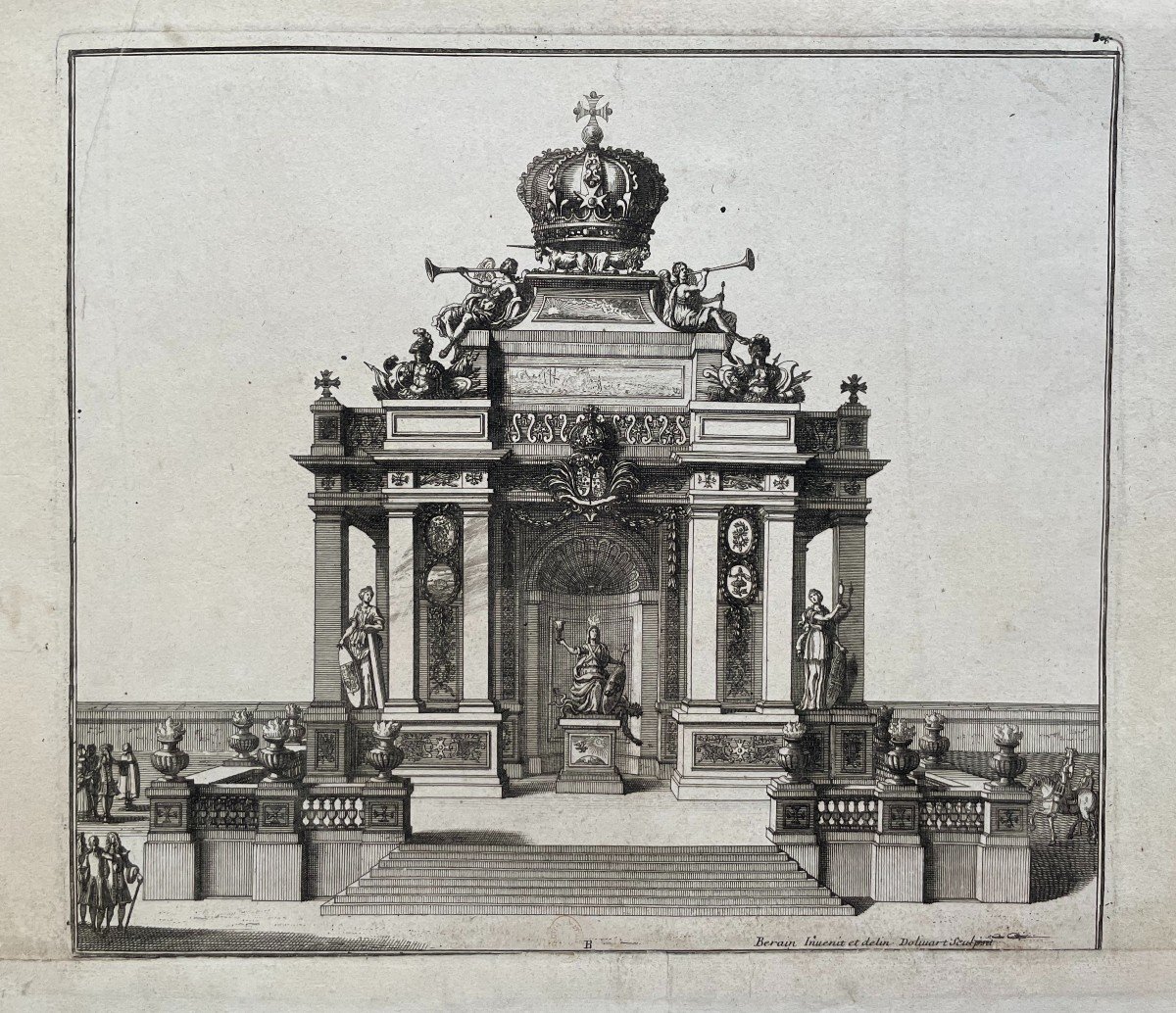 Projet De Temple, Gravure d'Après Berain-photo-2