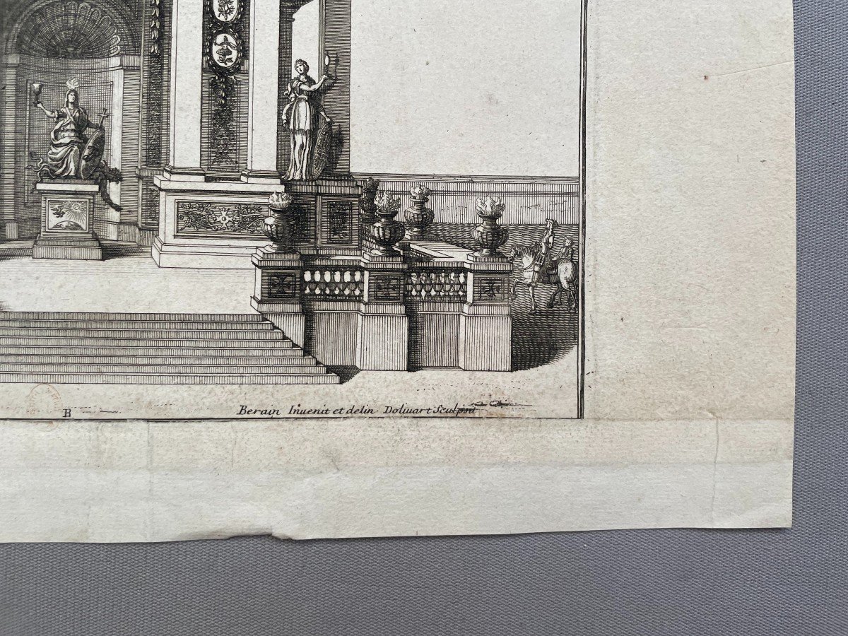 Projet De Temple, Gravure d'Après Berain-photo-3