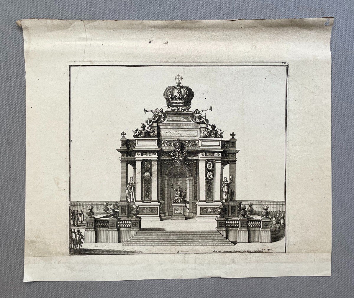 Projet De Temple, Gravure d'Après Berain