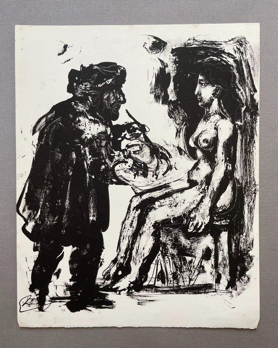 Mané-Katz, Le Peintre à l'Atelier, 3 Lithographies-photo-2