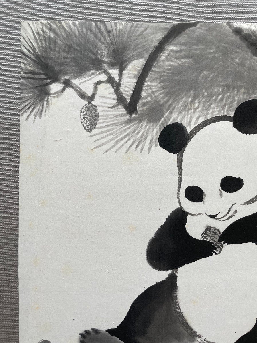 Panda, Ink Wash, China, 20th Century-photo-3