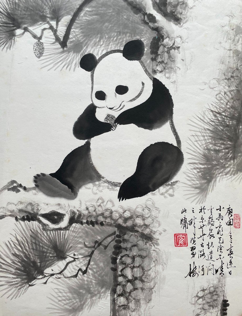 Panda, Lavis d'Encre, Chine, XXe