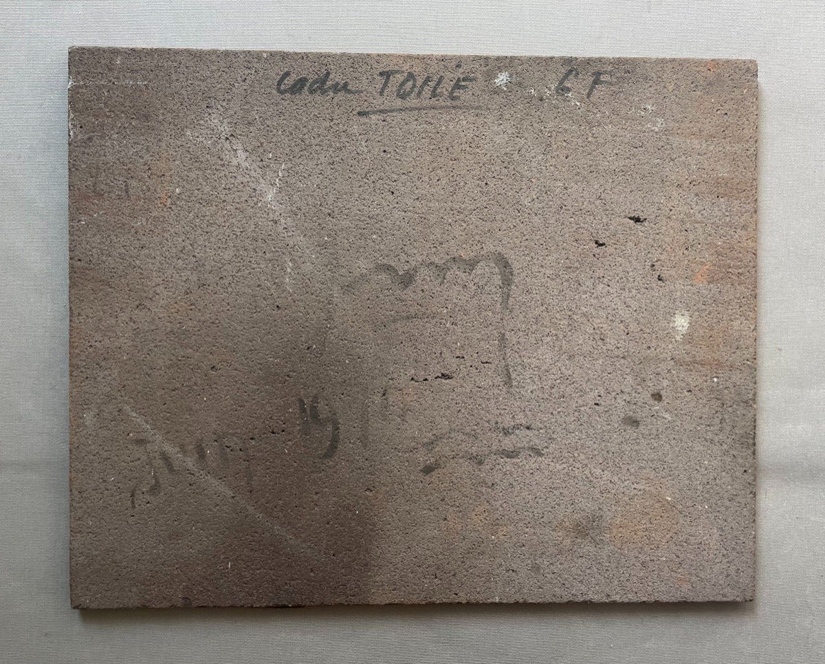 Manade, Plaque De Lave émaillée, Monogramme MB-photo-2