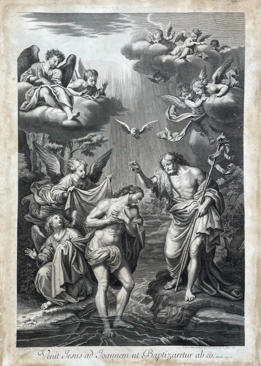 The Baptism Of Christ, Engraving After Mignard