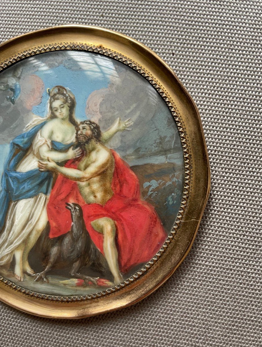 Mythological Scene, 18th Century Miniature Painting-photo-2