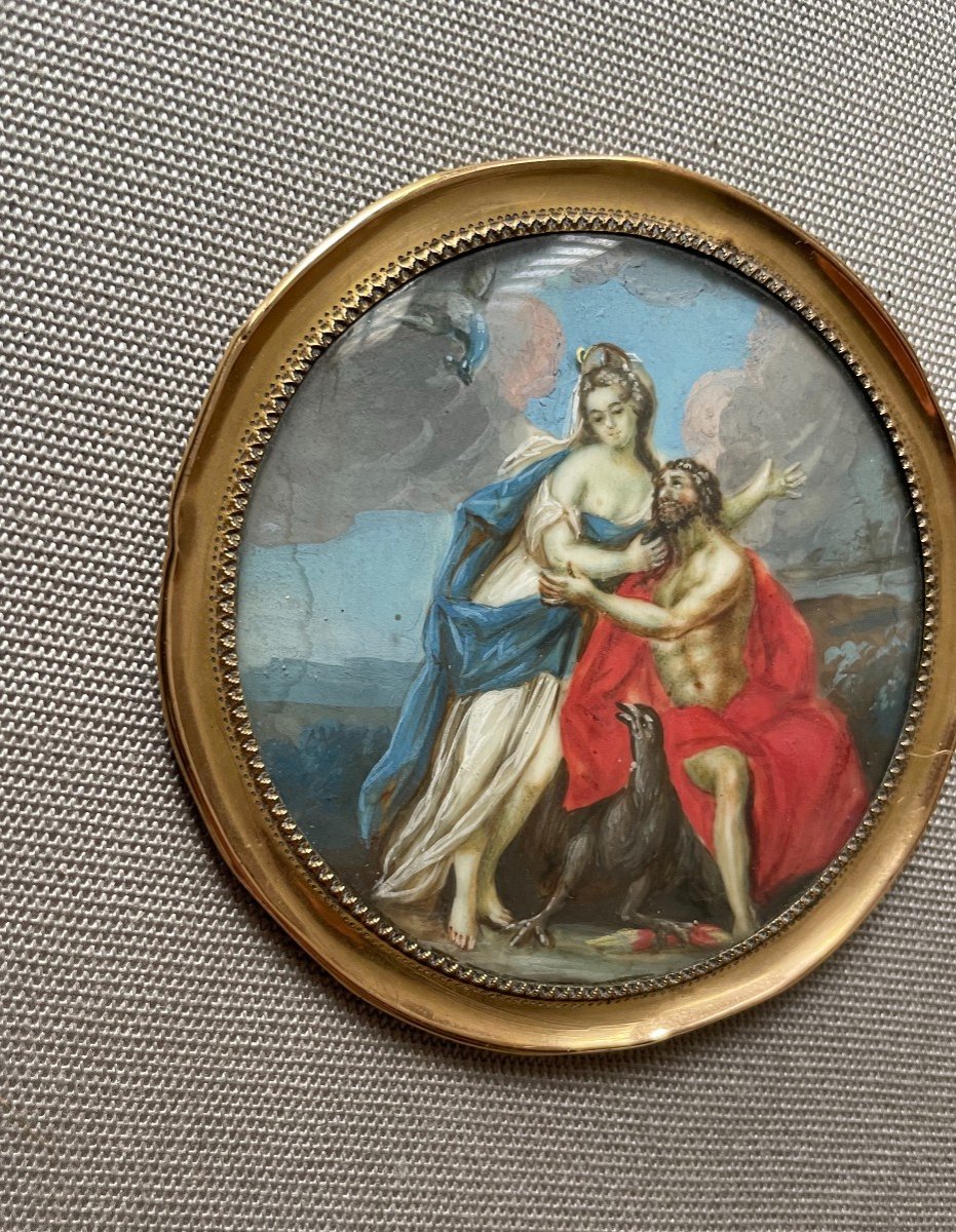 Mythological Scene, 18th Century Miniature Painting-photo-3