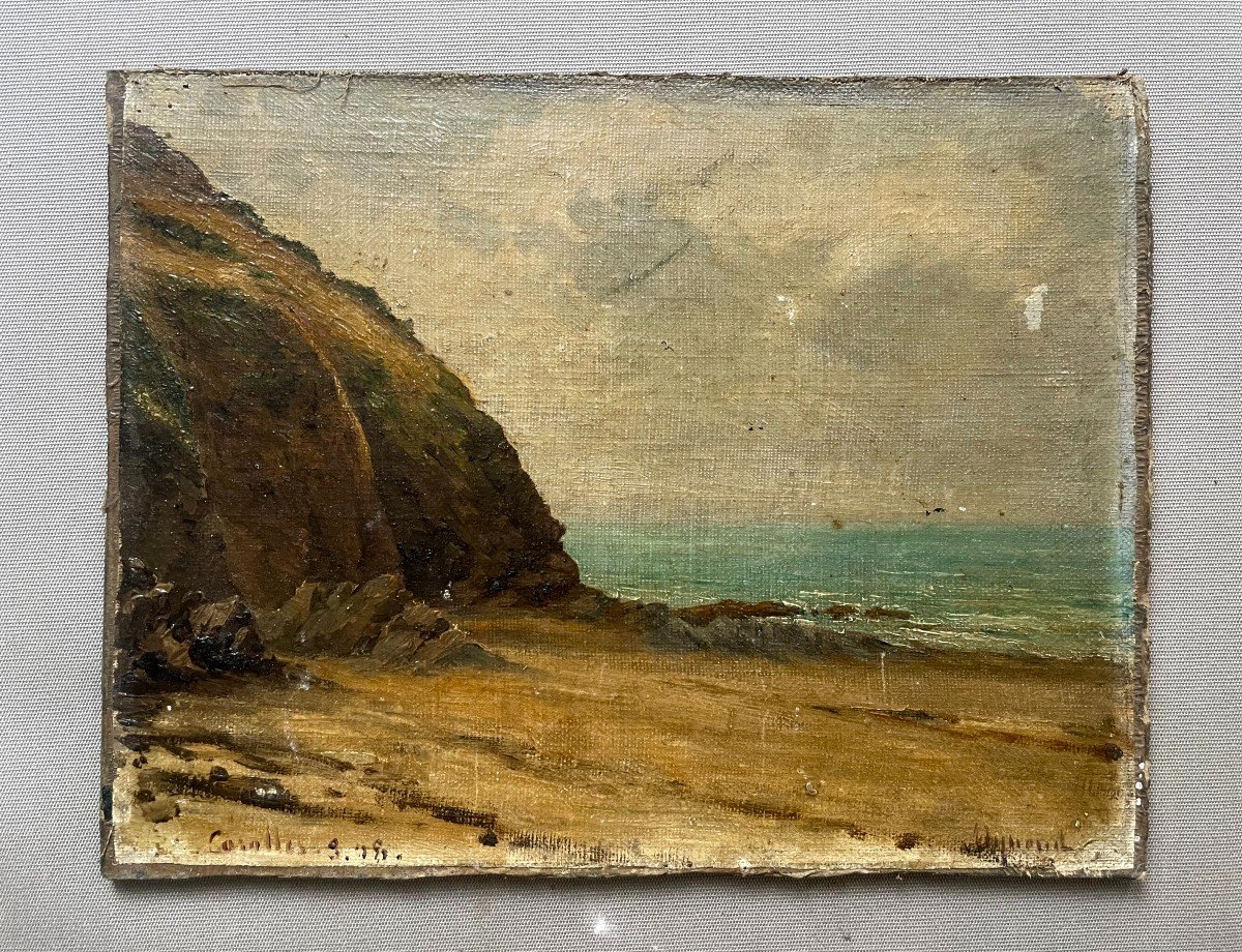 Carolles, Oil On Canvas Early 20th Century, Signature To Identify-photo-2