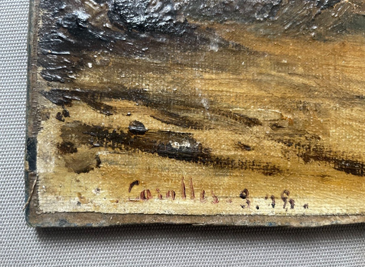 Carolles, Oil On Canvas Early 20th Century, Signature To Identify-photo-4