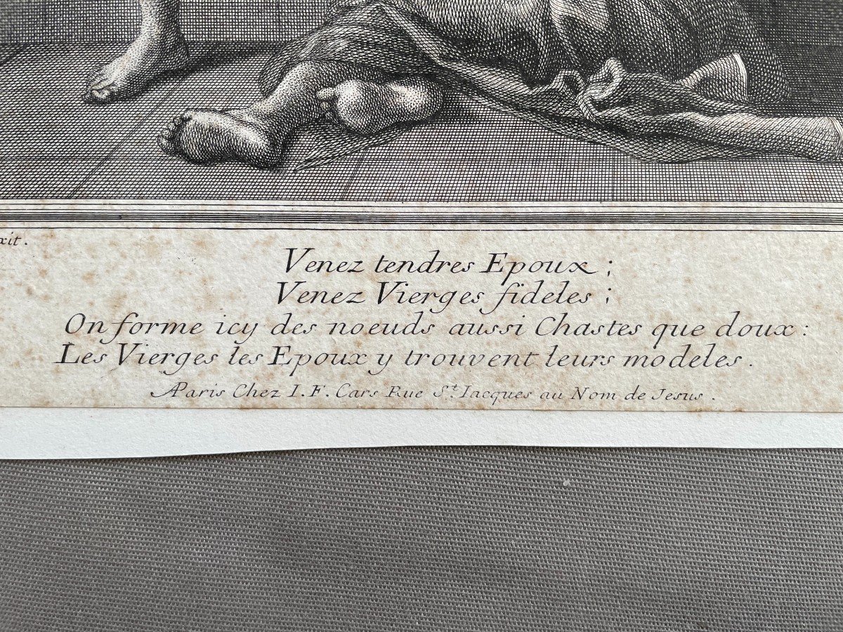 'Venez Tendres Epoux' Gravure XVIIe Par Simon De La Vallée-photo-4