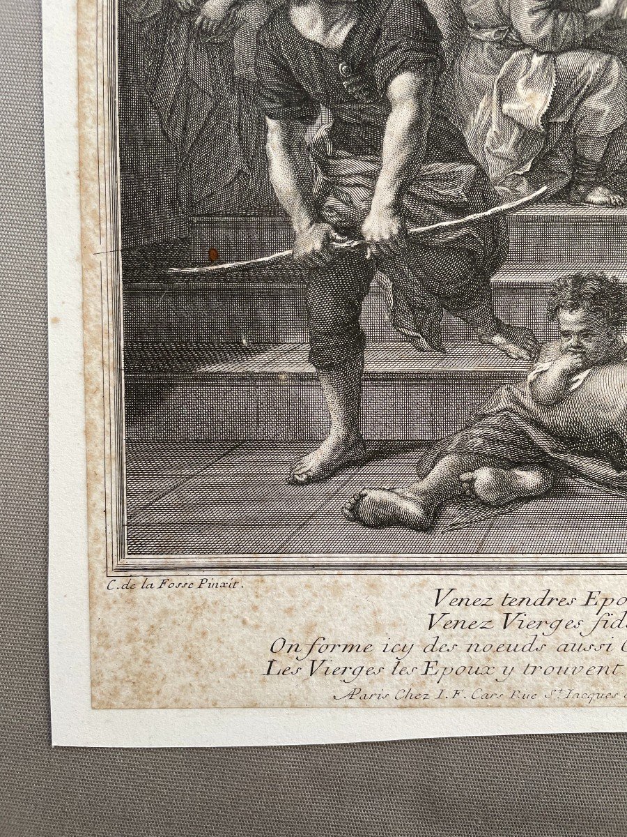 'Venez Tendres Epoux' Gravure XVIIe Par Simon De La Vallée-photo-5