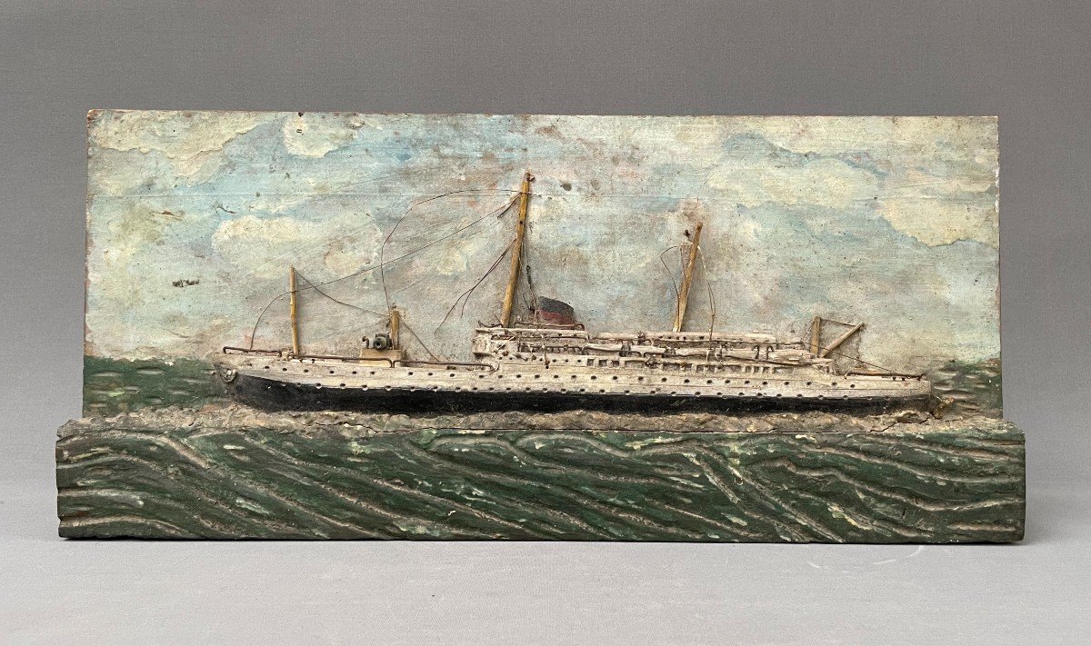  Diorama De Marine, Bateau, Début XXe 