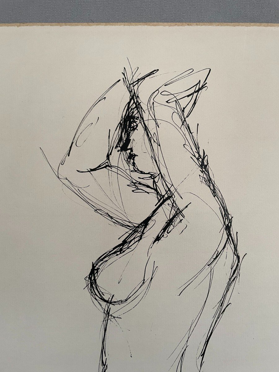 Female Nude, Ink Drawing, Signature To Identify-photo-4