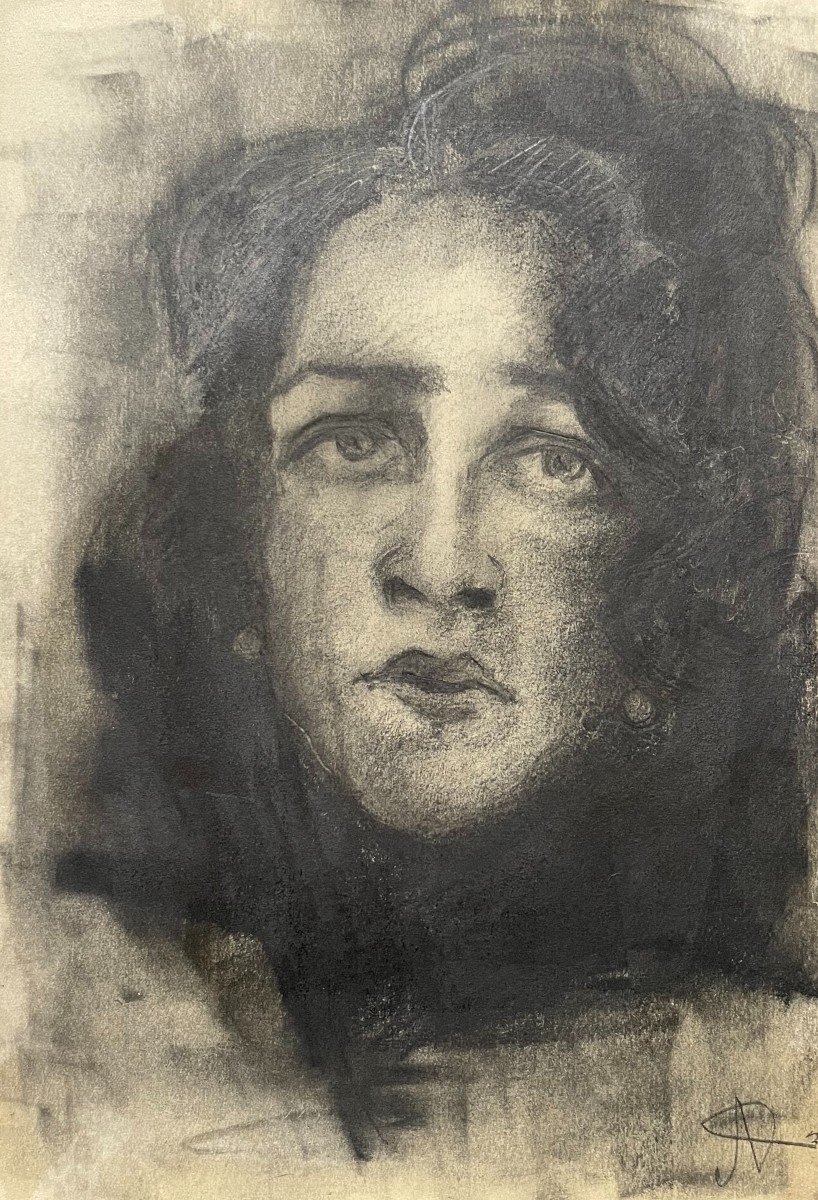 Portrait De Femme, Dessin à La Mine De Plomb