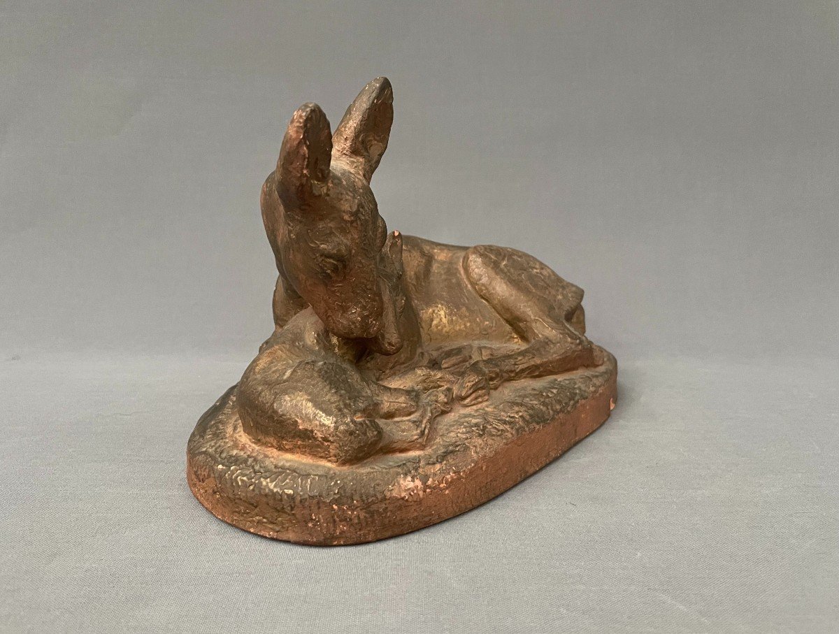 Gabriel Beauvais, Doe And Fawn, Terracotta-photo-2