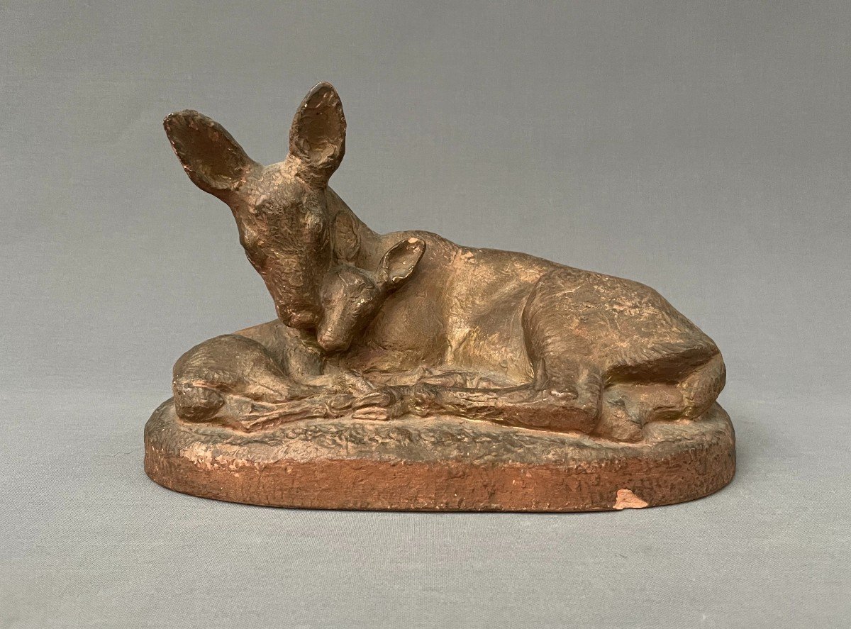 Gabriel Beauvais, Doe And Fawn, Terracotta