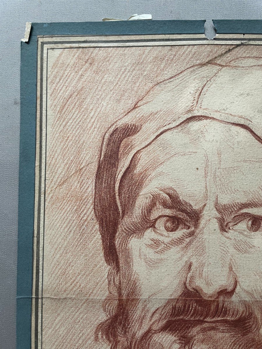 Portrait d'Homme, Dessin à La Sanguine XVIIIe-photo-2