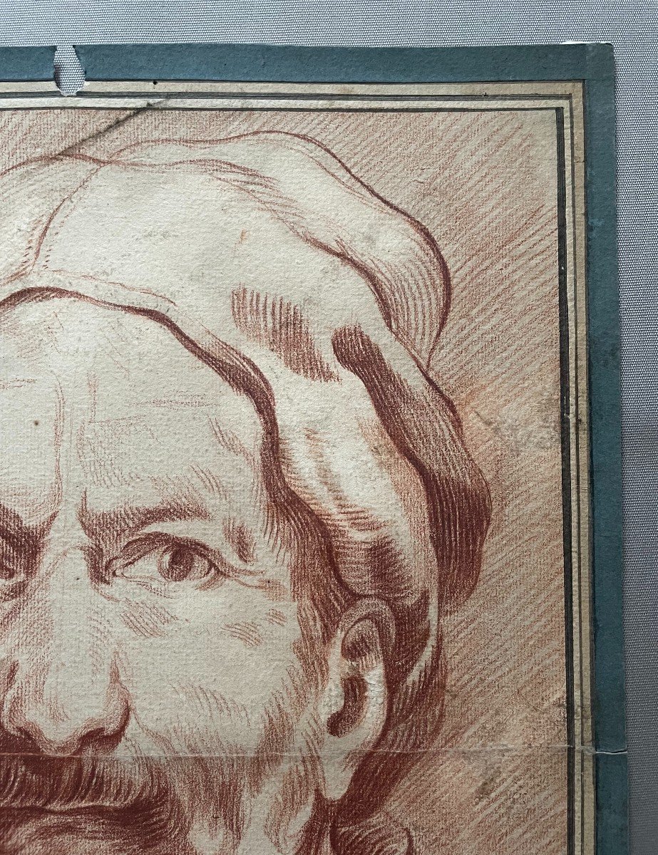 Portrait d'Homme, Dessin à La Sanguine XVIIIe-photo-3