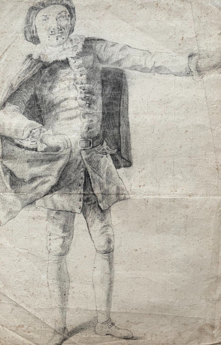 Scaramouche, 18th Century Drawing-photo-2